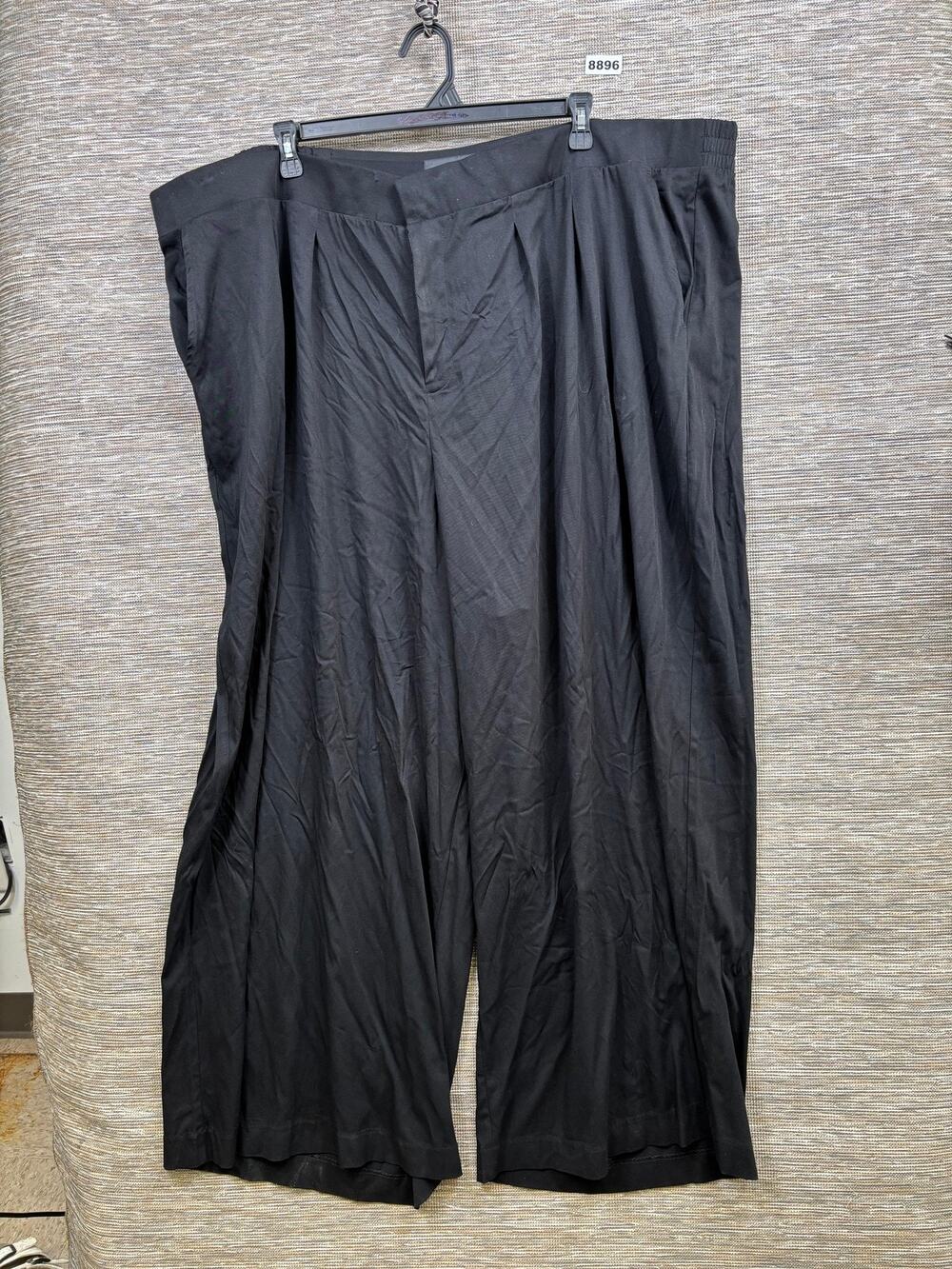 Torrid Pants Womens 30R Black Wide Leg Belted Elastic Waist Twill Stretch Studio